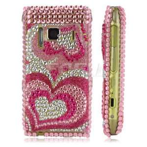     NEW PINK HEARTS CRYSTAL BLING CASE COVER FOR NOKIA N8 Electronics