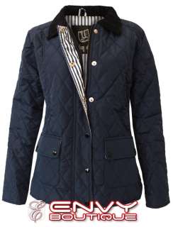   QUILTED PADDED BUTTON ZIP WINTER JACKET COAT TOP 8 10 12 14  
