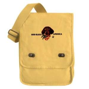  Bag Yellow God Bless America Wiener Dog Dachshund 