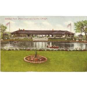   Postcard   Garfield Park   Water Court and Pavilion   Chicago Illinois