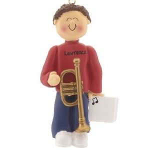  Personalized Trumpet Player   Male Christmas Ornament 