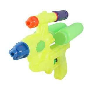   Yellow Green Plastic Three Pumps Action Double Muzzles Water Shoot Gun