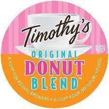 Timothys Original Donut Blend Keurig K Cups 96 COUNT 842115011409 