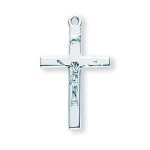  Medium Plain Crucifix w/20 Chain   Boxed St Sterling 