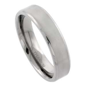 Grade Titanium 6mm (1/4 in.) Comfort Fit Wedding Band Ring w/ Beveled 