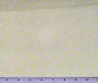Polka Dots white on yellow Cotton Fabric 1/2yd Remnant