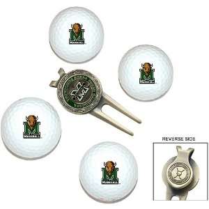 Marshall Thundering Herd Pack Of 4 Golf Balls And Divet Tool Gift Set 