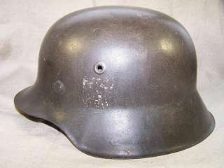 WW2 German M42 steel helmet. Good condition The remains of the 