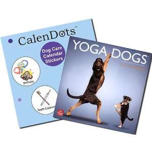  Yoga Dogs 2012 Calendar & Dog Care CalenDots Gift Set 