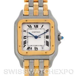 Cartier Panthere Large Steel 18k Yellow Gold Three Row Watch  