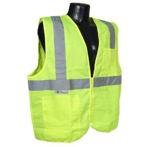 Radians 2 Pockets High Visibility Neon Green Zipper Front Safety Vest 