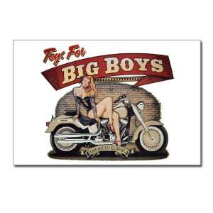  Postcards (8 Pack) Toys for Big Boys Lady on Motorcycle 