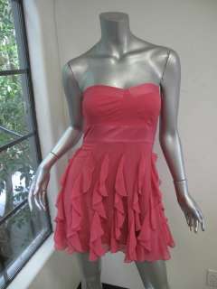 NWT BCBGeneration Pink Spaghetti Strap Ruffle Seam Dress 0 $138  