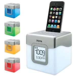 IHOME IP18W IPHONE(R)/IPOD(R) LED COLOR CHANGING DUAL ALARM CLOCK 