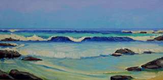   Florida Beach Highwaymen Style Seascape Ocean Art Oil Painting KEN