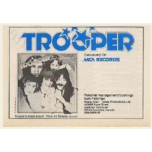 1979 Trooper Thick As Thieves Booking Print Ad (Music Memorabilia 