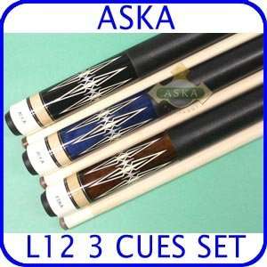 Billiard Pool Cue Stick Set Aska L12 3 pool cue sticks  