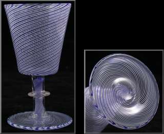 this beautiful blown glass has a nice form with knop stem and applied 