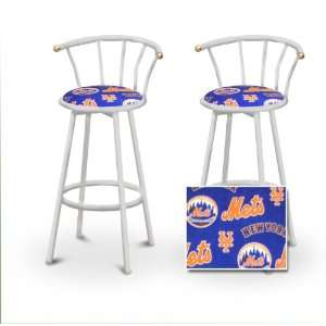 New York Mets MLB Soft Fleece Baseball Custom White Barstools with 