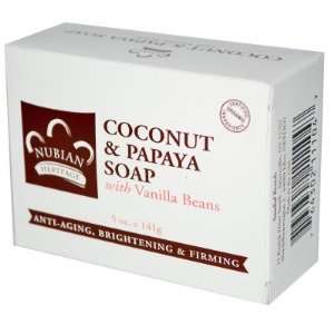    Nubian Heritage  Coconut & Papaya Soap, 5oz, 141 grams Beauty