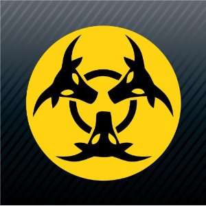  Biohazard Cow Symbol Warning Sign Caution Sticker 