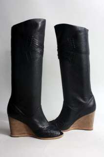 Belle Sigerson Morrison Wedge Leather Open Toe Boots 6  