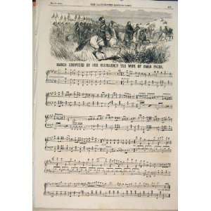  Song Music Score Sheet Omer Pacha Composed Print 1854 