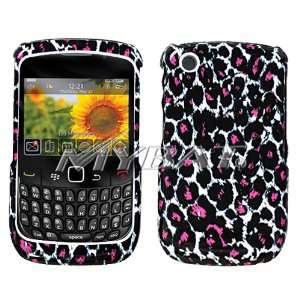  BLACKBERRY 8520 Leopard Hot Pink Phone Protector Cover 