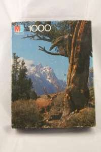   Milton Bradley 1000 Piece Nature Puzzle Mountains Deer 4091 9  