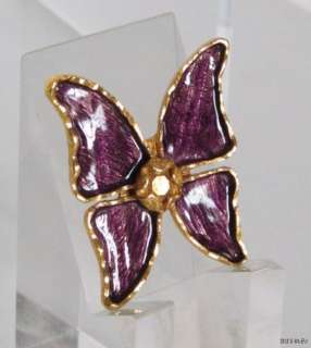 FAB goldtone Yves SAINT LAURENT purple butterfly PIN  