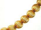 VINTAGE BERGERE FLUTED GOLD WASH BEADS ON CHAIN NECKLAC