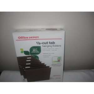  Office Depot 1/5 Tab Cut Green Hanging File Folders 25 