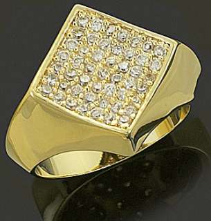   Plated Iced Out Micropave CZ Bling Hip Hop Pinky Ring Size 7 12  