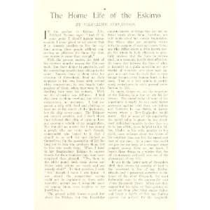  1908 Home Life of the Eskimo by Vilhjalmr Stefansson 