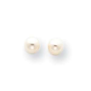    14k Gold Cultured Pearl June Birthstone Post Earrings Jewelry