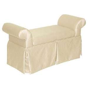  Shantung Skirted Storage Bench with Armrests (Woodrose 