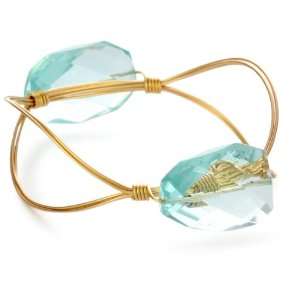   Stones Rock New Edition Blue Quartz Stone Bangle Bracelet Jewelry