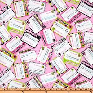  44 Wide Timeless Treasures Text Messages Pink Fabric By 