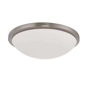   60/2947 Button 4 Light Fluorescent Brushed Nickel Close to Ceiling