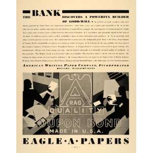   Writing Paper Eagle A Coupon Bonds   Original Print Ad