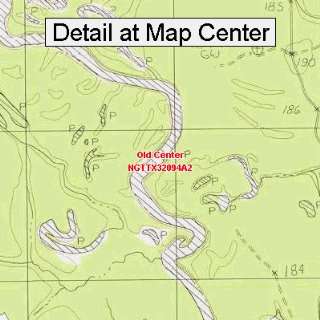   Topographic Quadrangle Map   Old Center, Texas (Folded/Waterproof