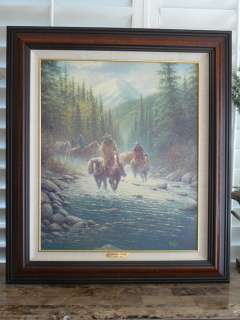 JACK TERRY Heading Home Framed Canvas Giclee Western Cowboy Horse 