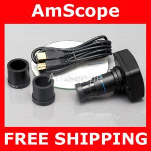 5MP USB Camera for Microscopes + Software + Test Slides 608729742401 