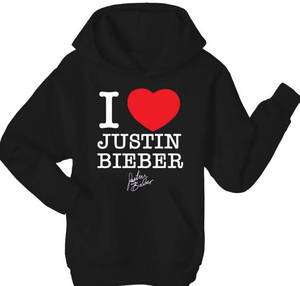 Love (heart) Justin Bieber Hoodie Hoody Top   All Sizes and Colours 