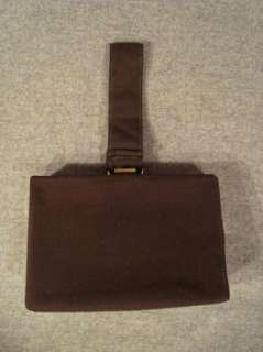 Vintage Graceline Brown Wool Felt Frame Purse Bag  