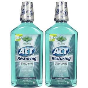 ACT Restoring Anticavity Fluoride Mouthwash Cool Splash Spearmint 33.8 