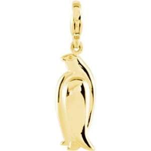  14K Yellow Gold Penguin Charm Jewelry