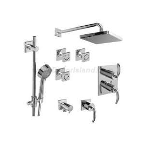   Thermostatic system with hand shower rail 3 body jets and shower head