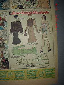 Jane Arden with Large Uncut Paper Doll from 12/11/1938 Tabloid Size 