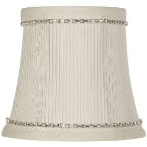  Cream Pinstripes & Rhinestone Bell Shade 4x5.5x5 (Clip On 